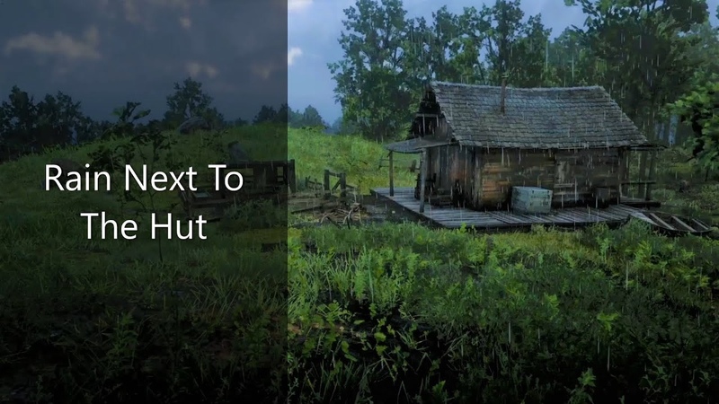 Relax in an old hut Summer rain on the edge of the