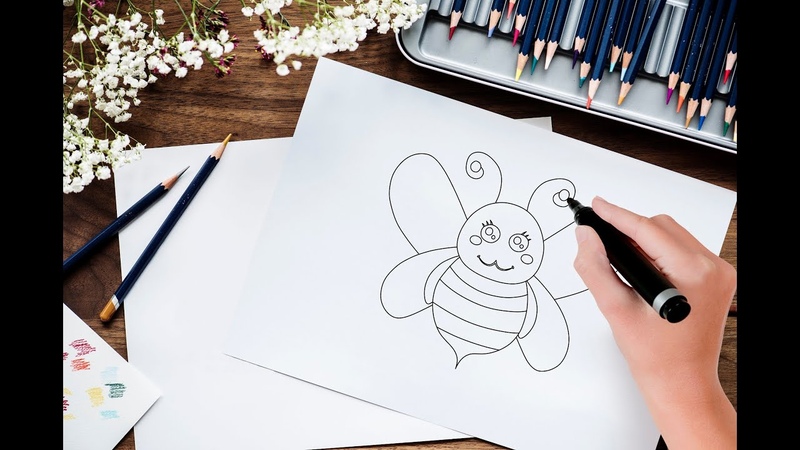 How To Draw A Biuty Bee Lesson Draw Biuty Bee Draw So