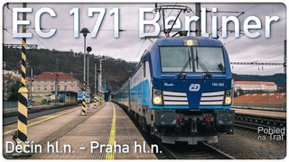 Pohled na tra | Dn hl.n. - Praha hl.n. | EC 171 Berliner