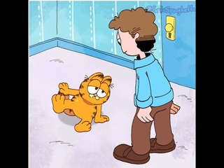 Garfield cat break-dancing