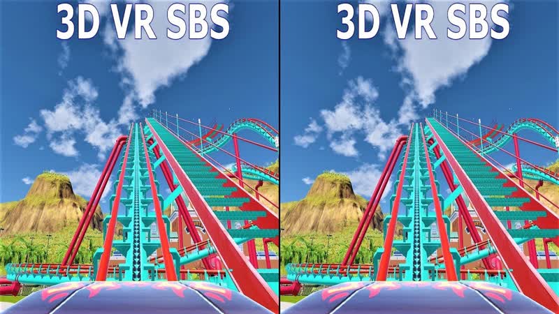 VR 3 D Roller Coaster 6 Американские Горки видео для VR очков 3 D SBS VR