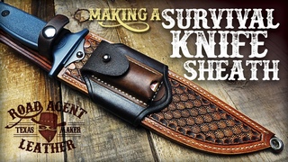 Making a Leather & Kydex Survival Knife Sheath Leather Working ASMR
