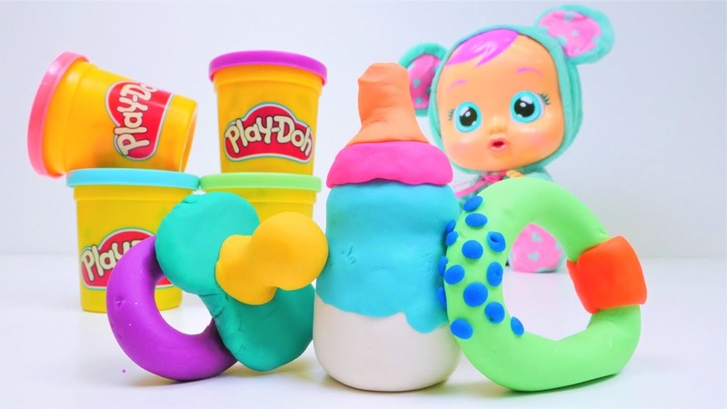Play Doh Schule. Wir machen aus Knete einen Schnuller. Video für