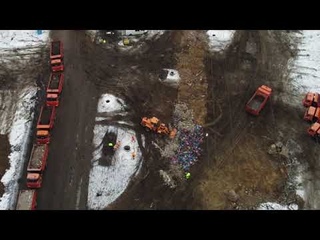 Вырубка Национального парка Лосиный Остров. Строительство дороги из мусора в природоохранной зоне.