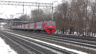 Электропоезд ЭД4М-0293 (ТЧ-7) пригородный поезд №6555 Ипподром - Москва.