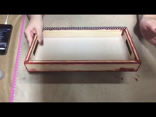 Bandeja MDF Luxo, Vidro glitter, Manta