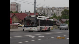 Гродно, поездка в троллейбусе МАЗ-203Т21, парк.№ 170, марш.22 ()