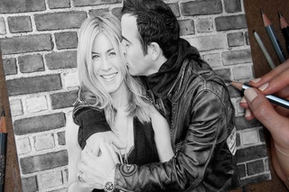 Drawing Jennifer Aniston and Justin Theroux