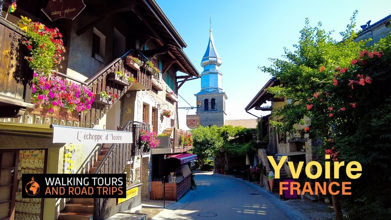 Yvoire Beautiful French Village Walking Tour Flowered Medieval Town and Port Relaxing Video 4