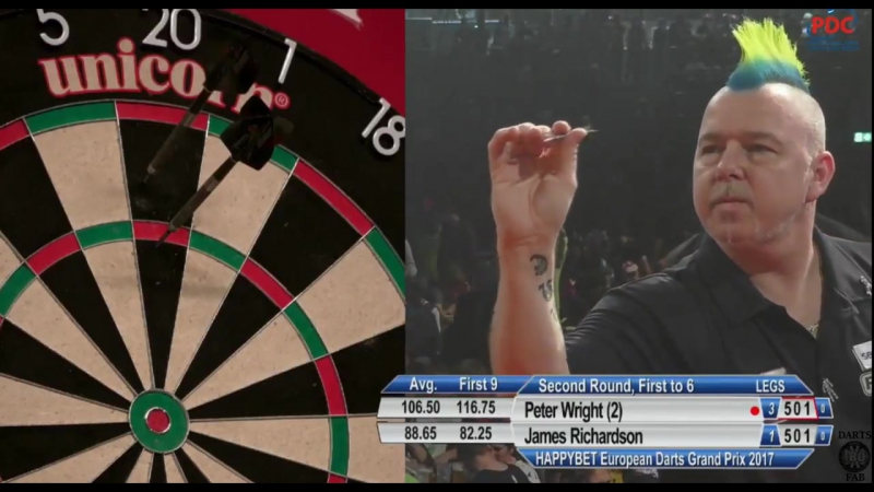 Peter Wright vs James Richardson ( European Darts Grand Prix 2017, Round