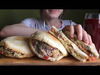 Шаверма в пите, сэндвич  | Shaverma in pita bread, sandwich  | NO Talking | ASMR | MUKBANG |