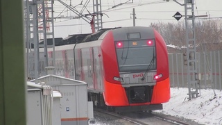 Электропоезда ЭС2Г Ласточки на станции МЦК Кутузовская