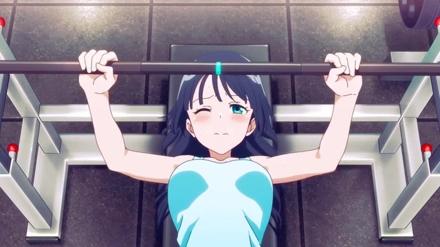 Anime girl working out