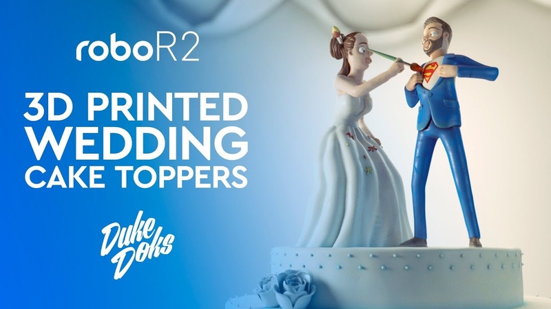 3 D Printed Wedding Cake Toppers, Robo R2, Personajes para Tarta de Boda impresos en 3