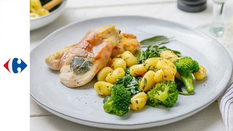 Kip saltimbocca met gnocchi en groene