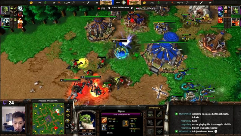 Infi ( Orc) vs Ra ZZo RMa N ( Orc) War Craft 3