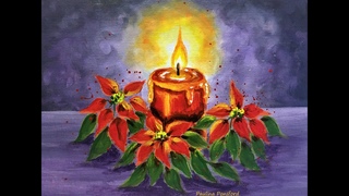 Painting a Poinsettia Centerpiece step-by-step with Paulina Art