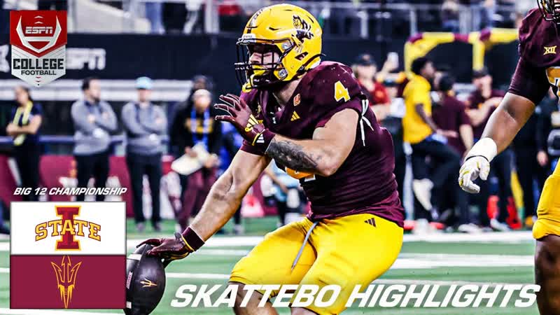HIGHLIGHTS from Cam Skattebos 208 YD 3 TD game in the Big 12 Championship, ESPN