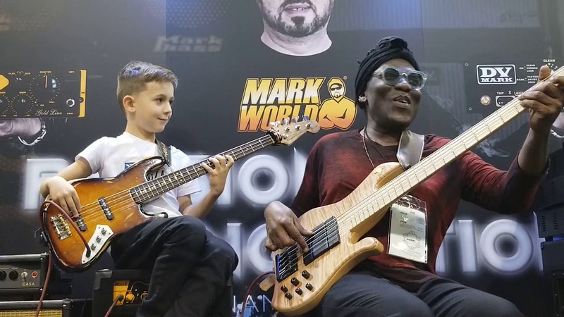 8 year old bass phenom, Áron Hodek jams with Richard Bona at 2019