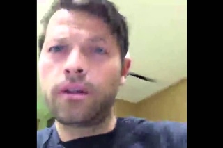 Misha Collins facebook livestream false starts + green room video