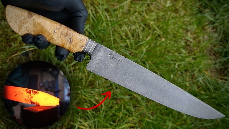 Forjando uma faca GRANDE com efeito STONE WASH, Knife making