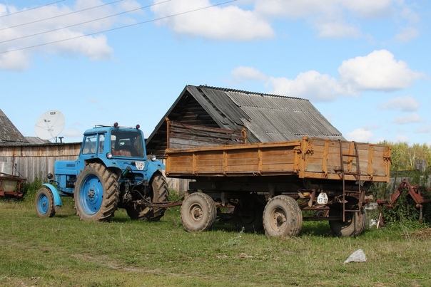 Фото трактора с телегой