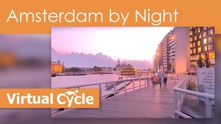 Virtual Cycle Amsterdam at Night with Local Sounds