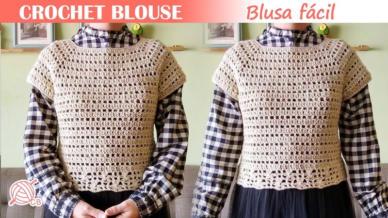 ENG Sub First Crochet Sweater Easy Crochet Blouse Raglan Top Blusa, Jersey