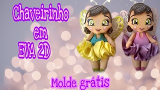 CHAVEIRINHO DE BONEQUINHA 2D COM MOLDE GRÁTIS